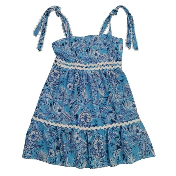 Stellah New York Blue & White Floral Print Sundress With Tie Straps, Size L. NWT - Picture 6 of 8